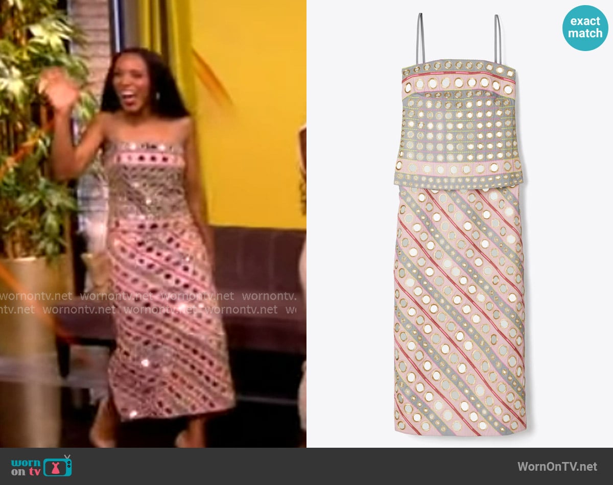 Tory Burch Mirror Embellished Cotton Dress worn by Kerry Washington on The View