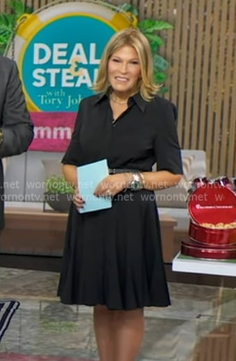 Tory’s black pleated shirtdress on Good Morning America