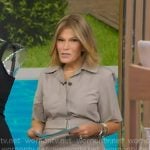 Tory's grey belted short sleeve midi dress on Good Morning America