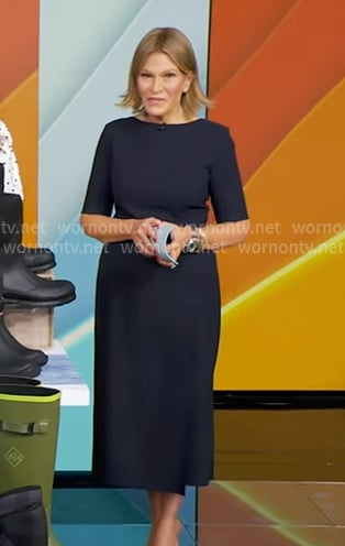 Tory’s navy midi dress on Good Morning America