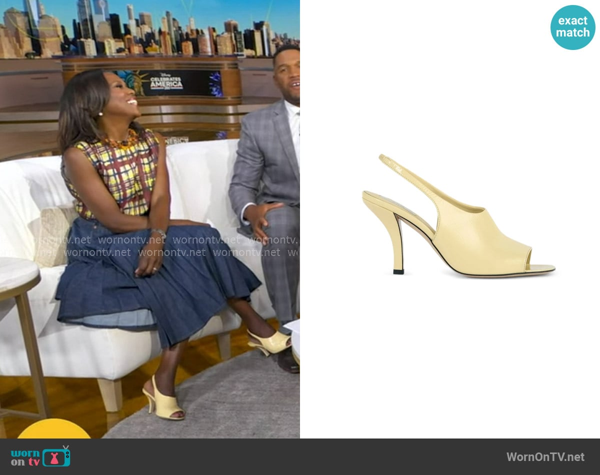 Toteme Contour Slingback Mules worn by Deborah Roberts on Good Morning America