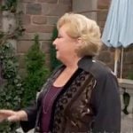Traci's velvet kimono jacket on The Young and the Restless