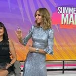 Trinny Woodall’s metallic ruffle trim dress on Today