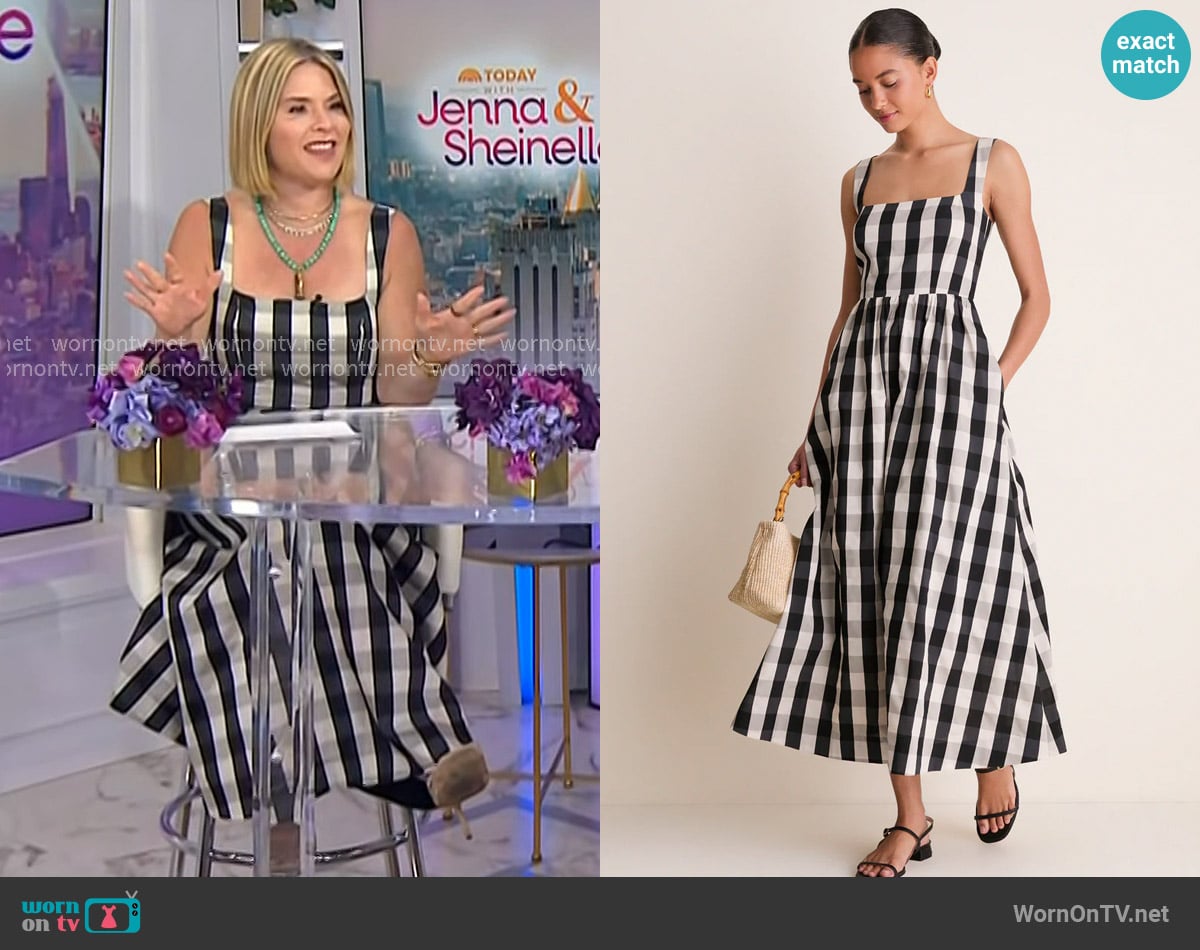 Jenna’s black gingham check dress on Today