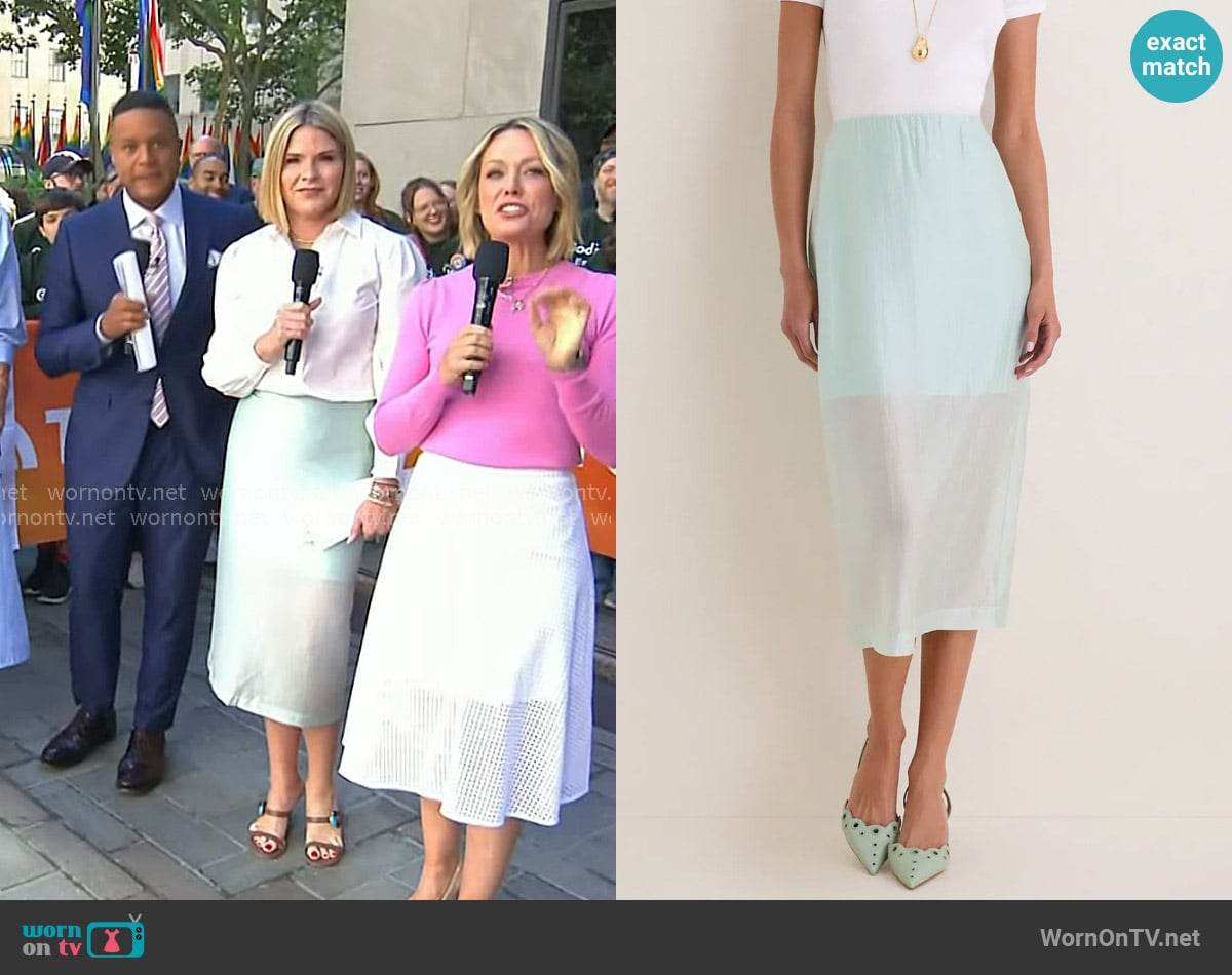 Tuckernuck Organza Christy Skirt in Mist worn by Jenna Bush Hager on Today