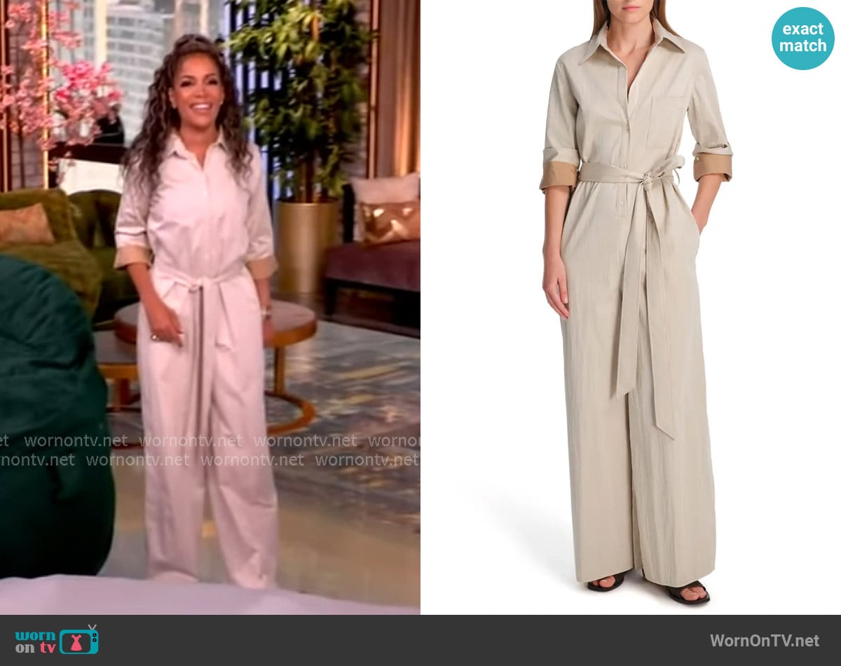 TWP All Night Long Stretch Cotton Jumpsuit worn by Sunny Hostin on The View
