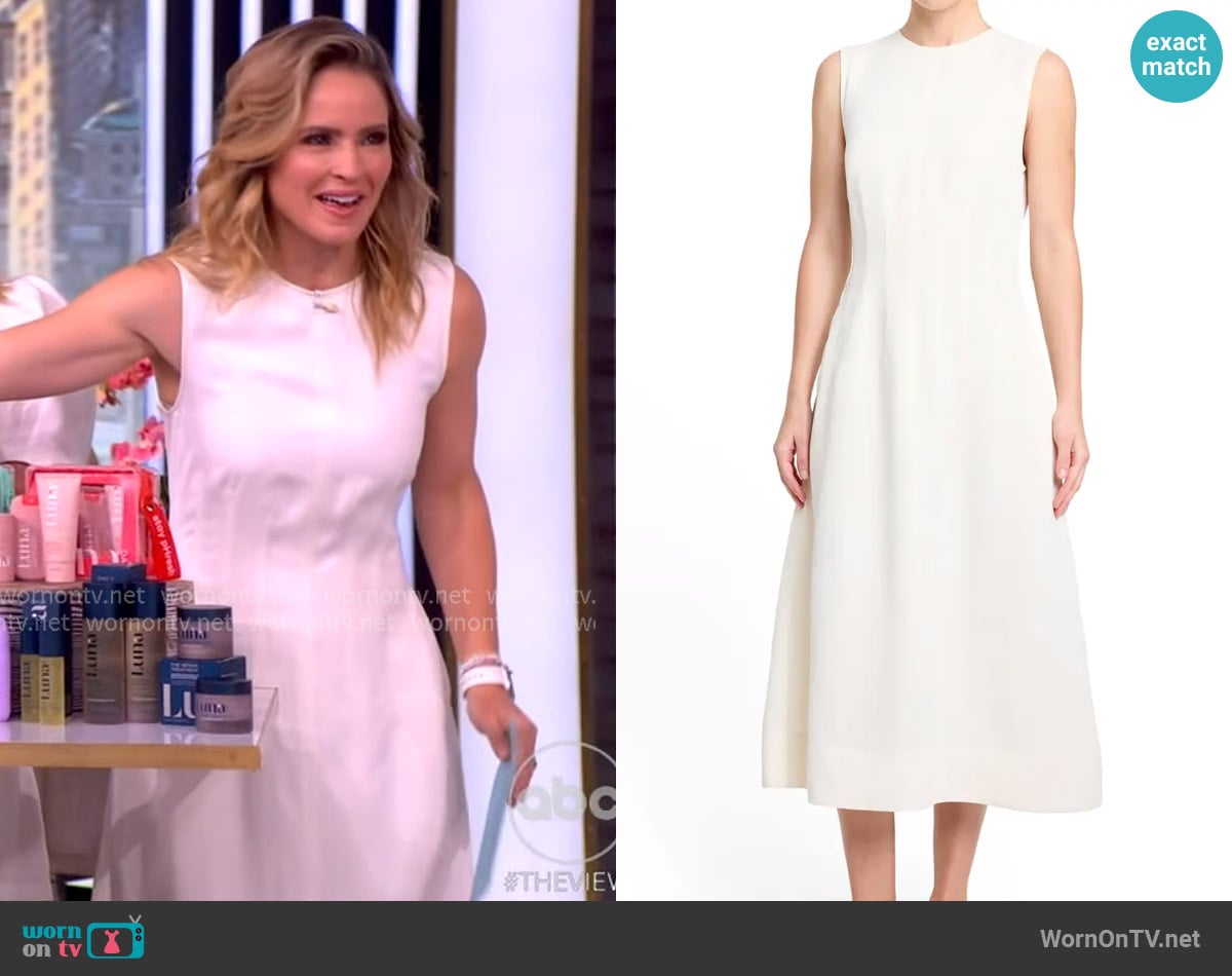 Sara’s white sleeveless corset dress on The View