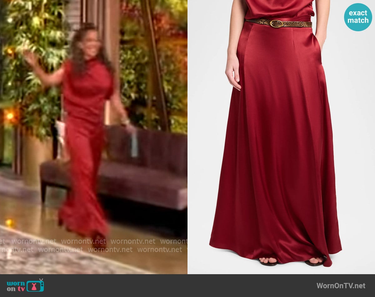 TWP Flowy Silk Maxi Skirt worn by Sunny Hostin on The View