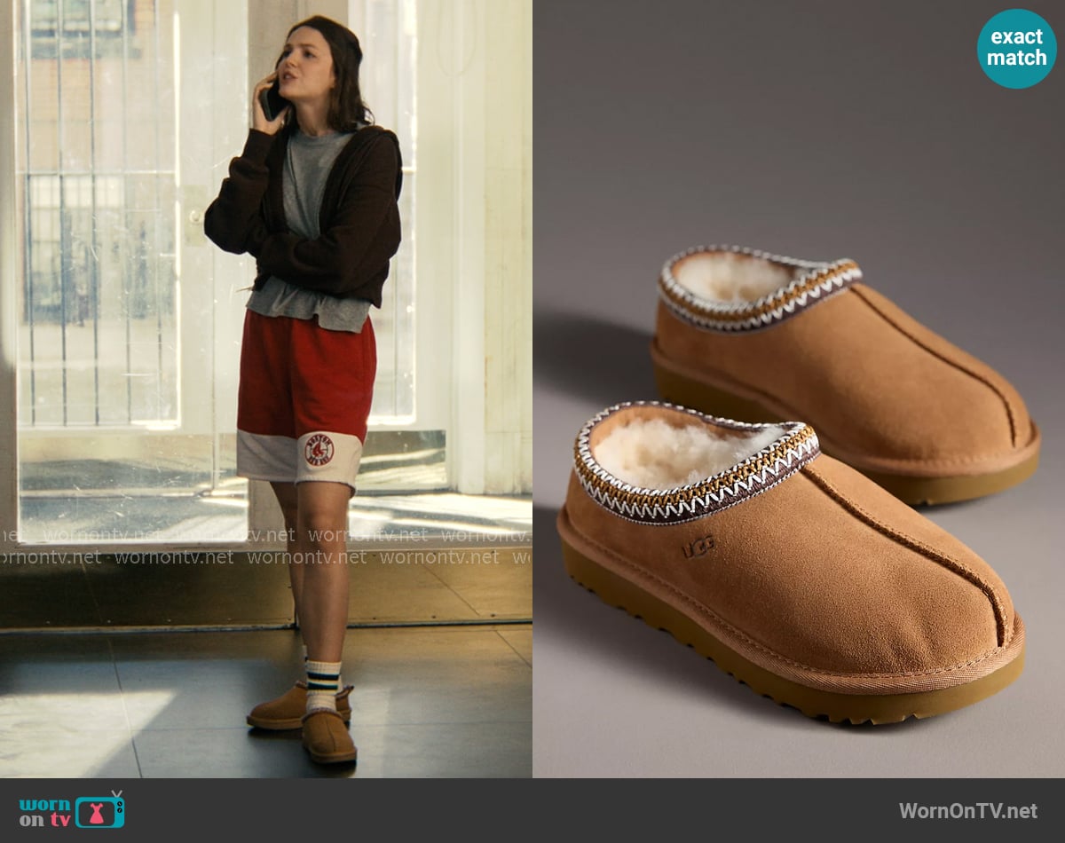 UGG Tasman II Slipper in Chestnut worn by AJ Pascarelli (Ella Hunt) on Not Suitable For Work