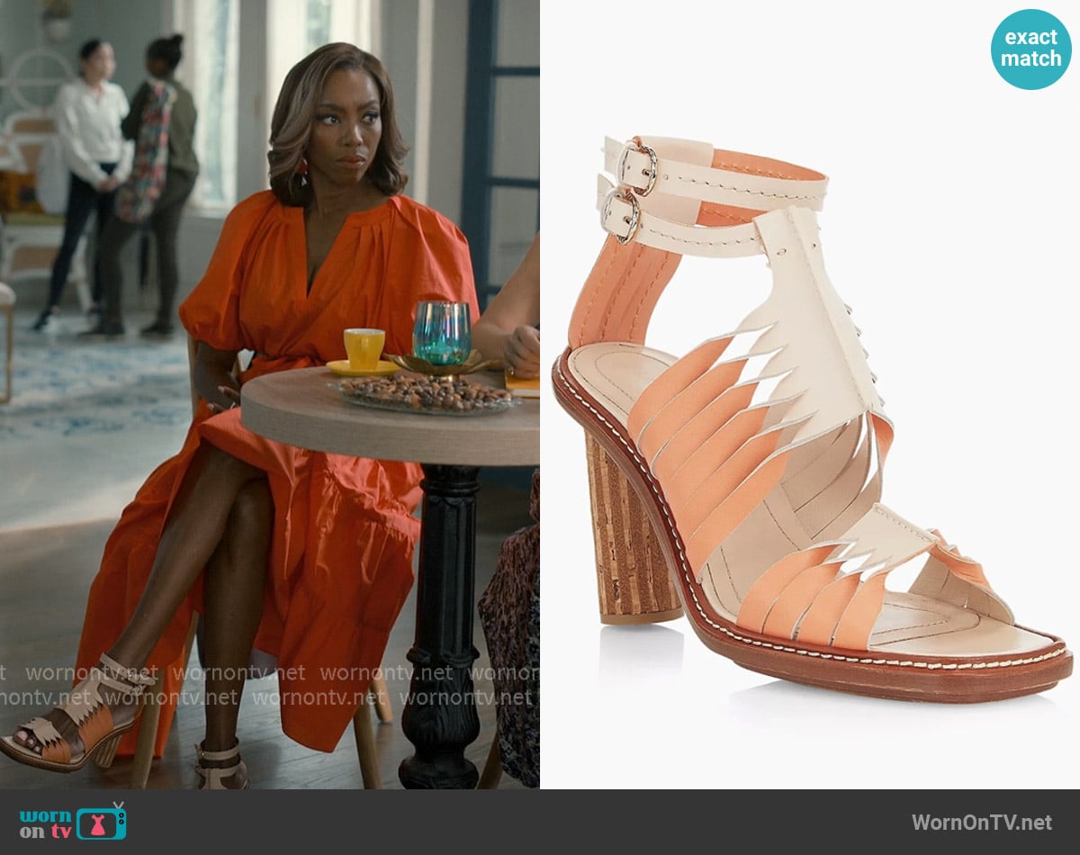 Ulla Johnson Madeira Sandals worn by Helen Decatur (Heather Headley) on Sweet Magnolias