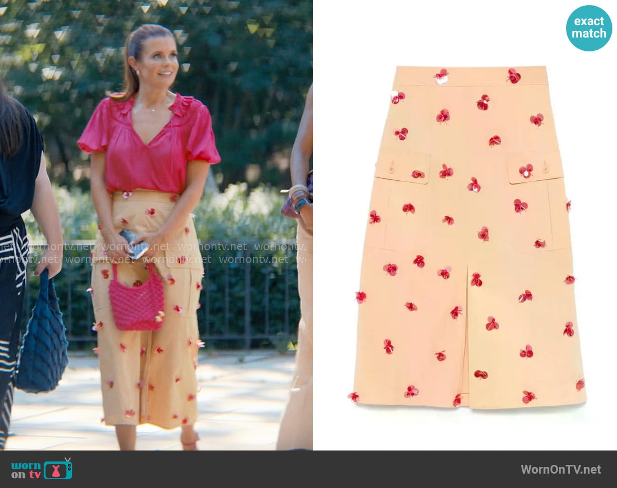Ulla Johnson Rhodes Midi Skirt worn by Maddie Townsend (JoAnna Garcia Swisher) on Sweet Magnolias
