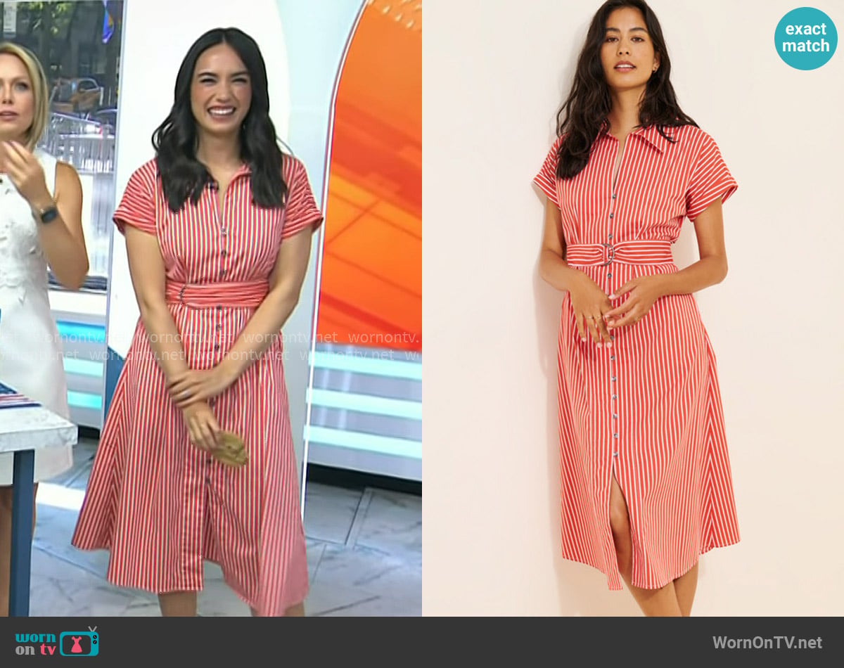Universal Standard Cotton Poplin Shirtdress worn by Emilie Ikeda on Today