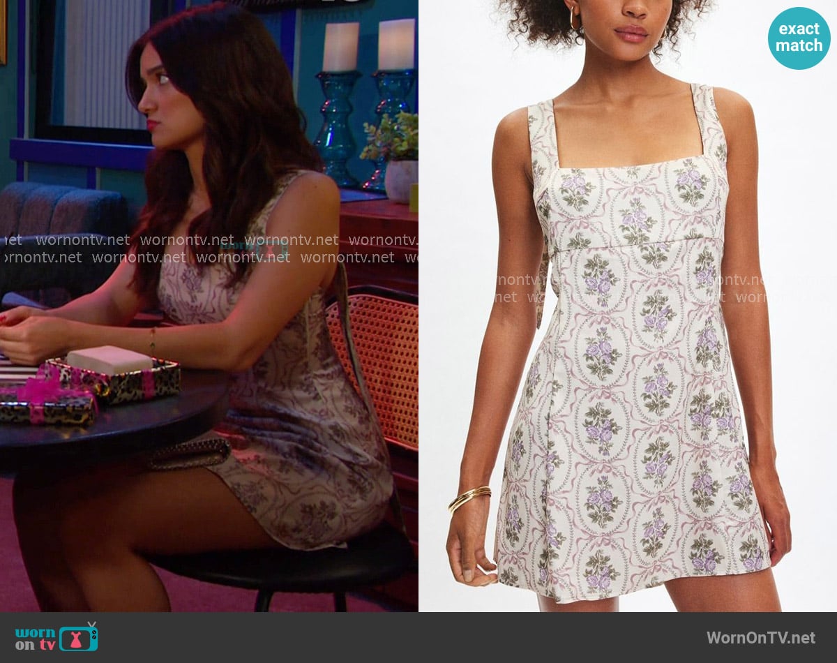 Urban Outfitters Bri Double Bow Satin Mini Dress worn by Arianna Horton (Vico Escorcia) on Days of our Lives