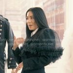 Vanessa's black tulle overlay jacket on Not Suitable For Work