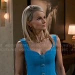 Vanessa's blue button-front dress on Beyond the Gates