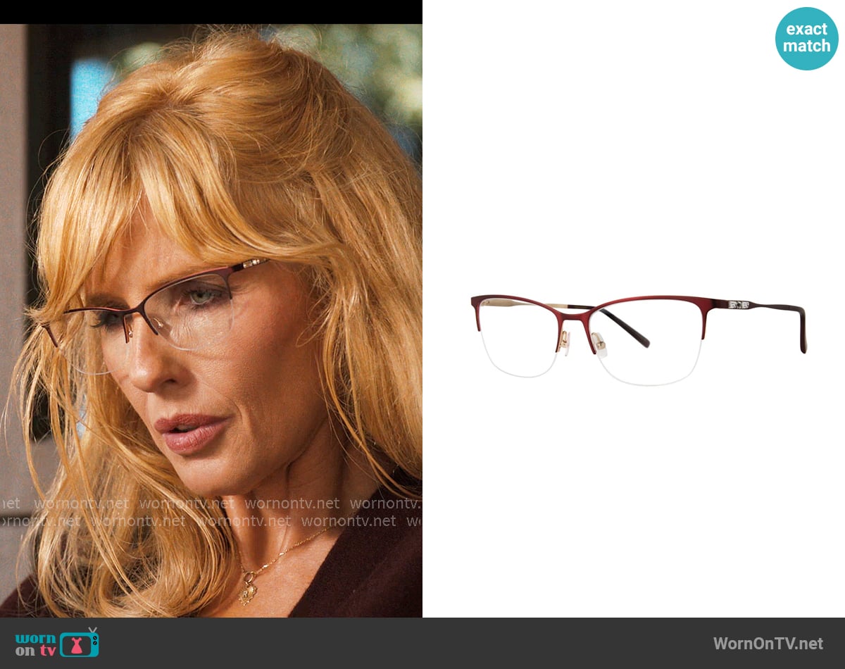 Vera Wang Tasia Glasses in Burgundy worn by Beth Dutton (Kelly Reilly) on Dutton Ranch