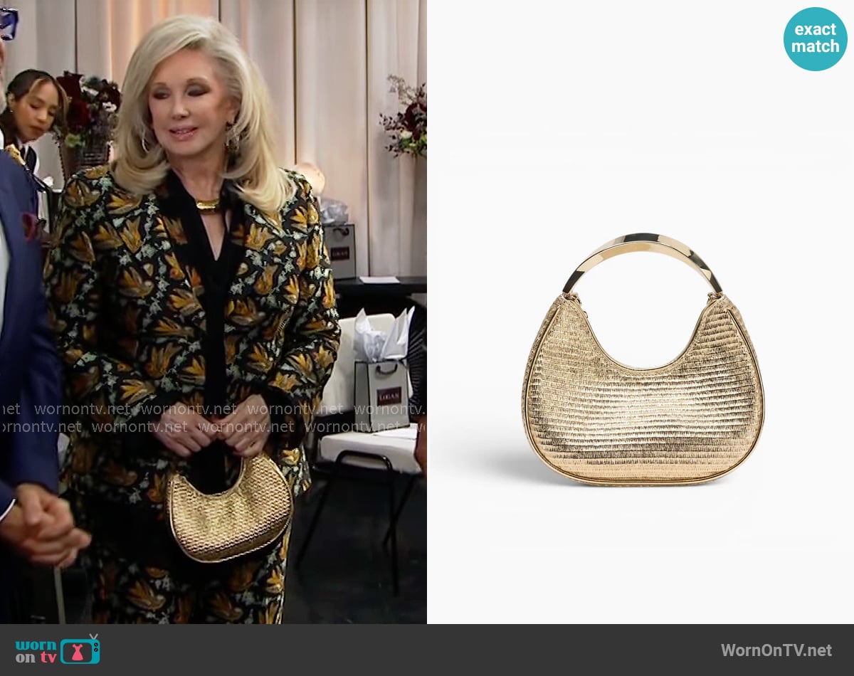 Verano Hill Fiora Crescent Bag in Gold worn by Dottie (Morgan Fairchild) on The Bold and the Beautiful