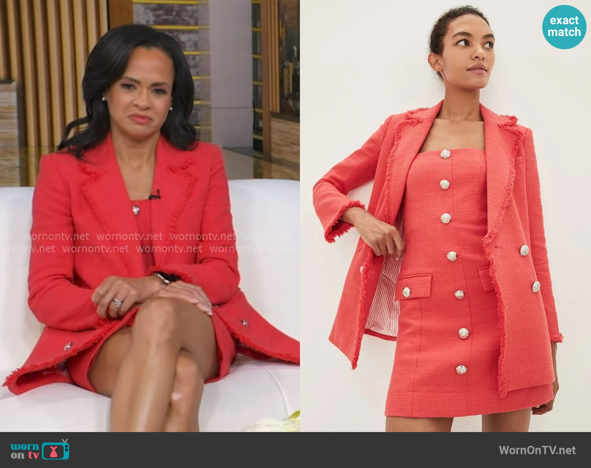 Veronica Beard Aster Tweed Mini Dress worn by Linsey Davis on Good Morning America