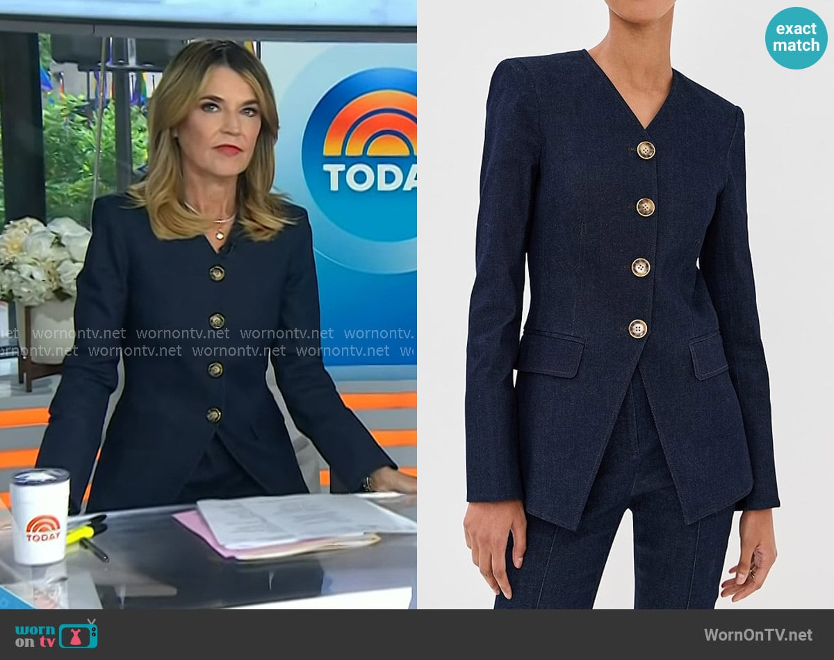 Veronica Beard Cynthia Jacket in Midnight Wash worn by Savannah Guthrie on Today