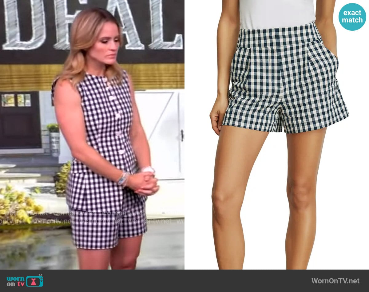 Veronica Beard Haina Gingham Short worn by Sara Haines on The View