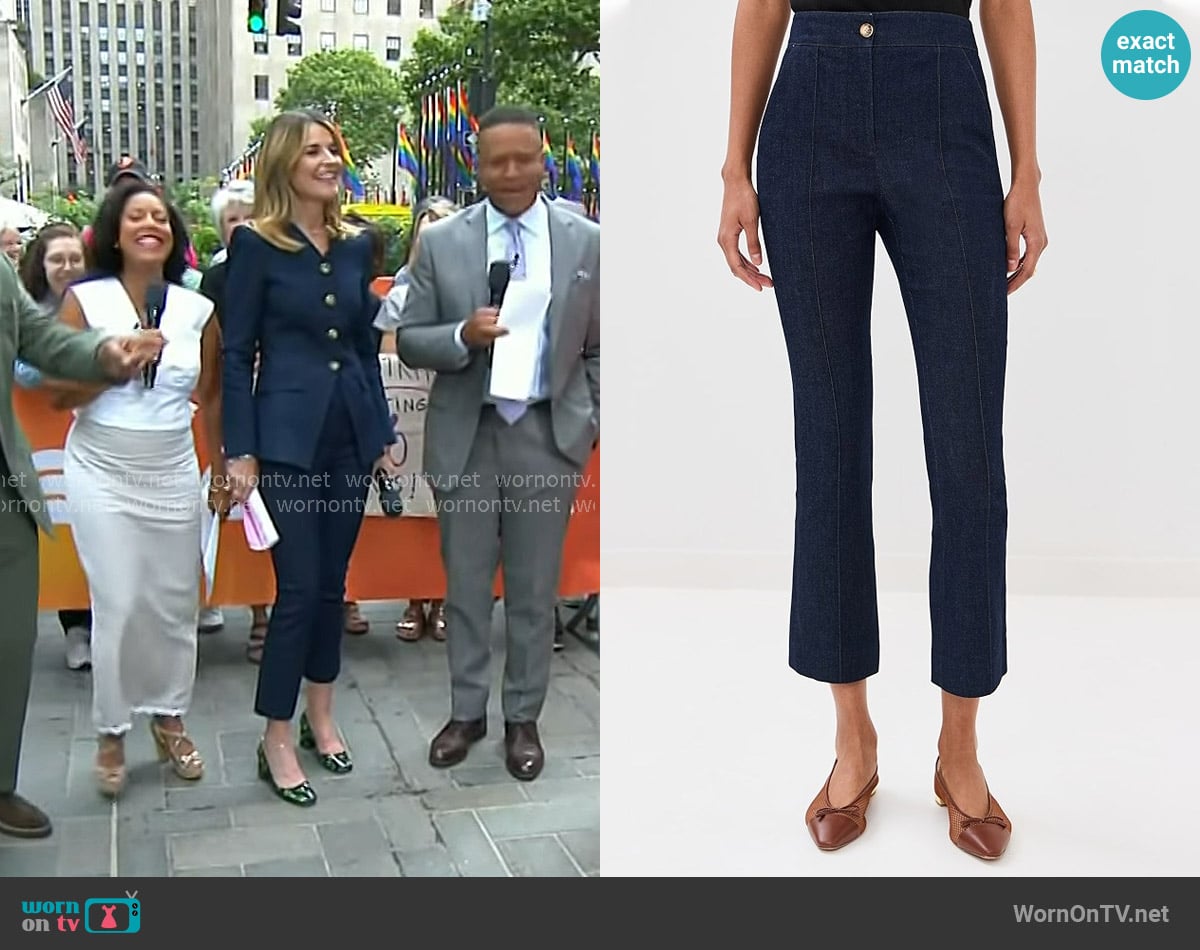 Veronica Beard Kimra Pants in Midnight Wash worn by Savannah Guthrie on Today