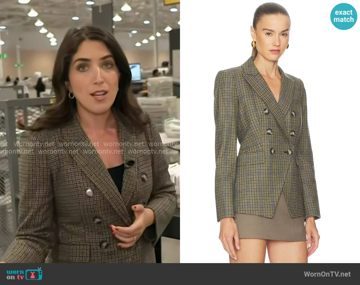 Veronica Beard Miller Dickey Jacket in Moss Multi worn by Liz Kreutz on Today