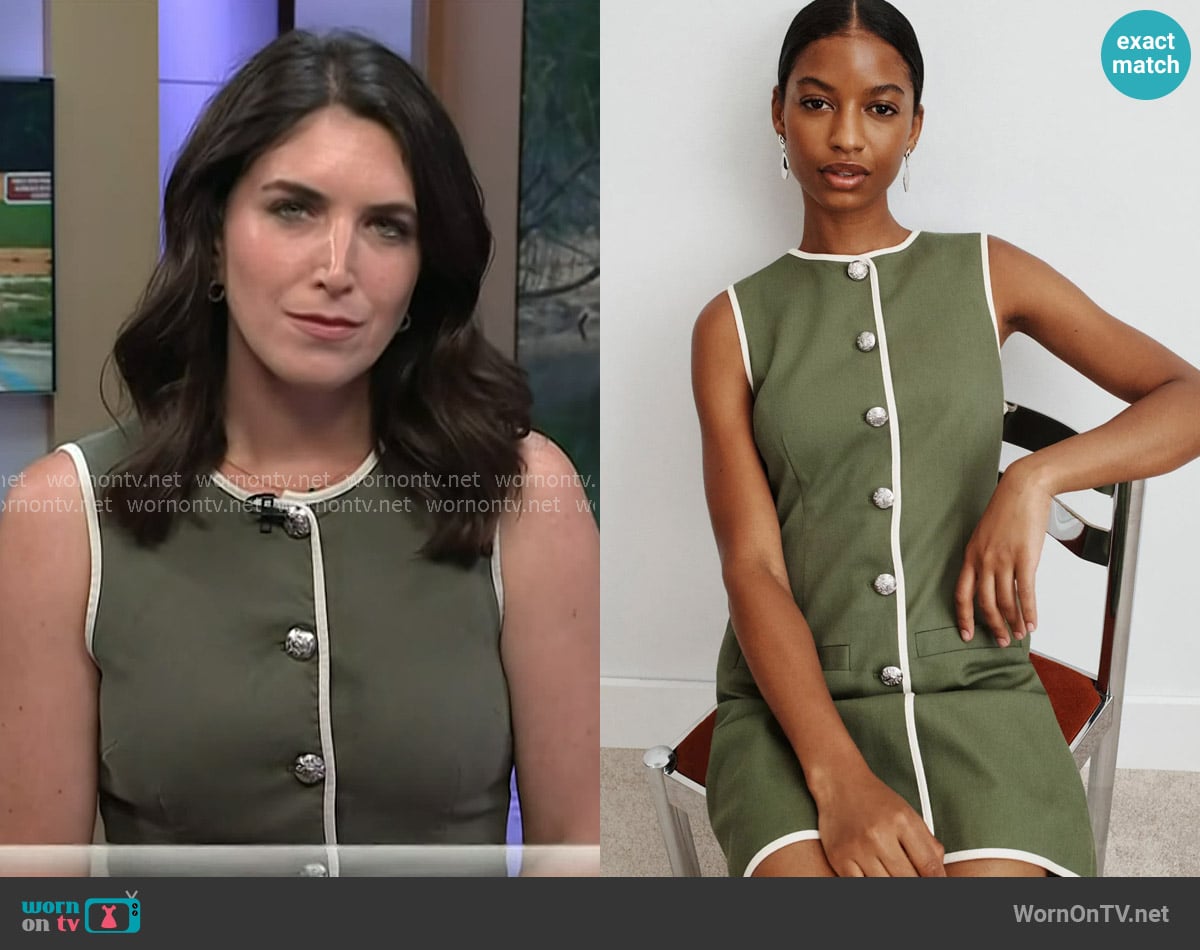 Veronica Beard Whistler Dress in Stone Army worn by Liz Kreutz on Today