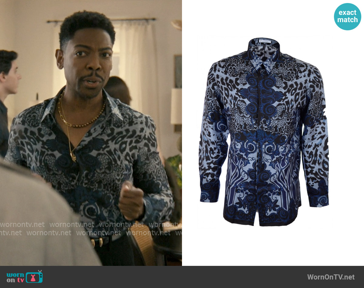 Versace Jeans Couture Collection Trend Fantasia Silk Shirt worn by Antoine (Michael Benjamin Washington) on Not Suitable For Work