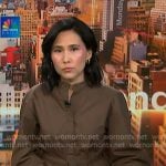 Vicky’s brown band collar shirtdress on NBC News Daily