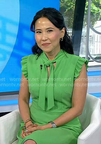 Vicky’s green tie neck dress on Today