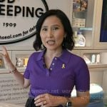 Vicky’s purple ribbed polo top on NBC News Daily