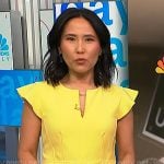 Vicky’s yellow flutter sleeve dress on NBC News Daily