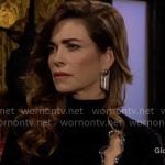 Victoria's black velvet dress with cutout on The Young and the Restless