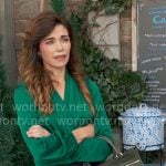 Victoria’s green wrap blouse on The Young and the Restless