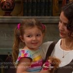 Victoria’s striped ruffle tee on Days of our Lives