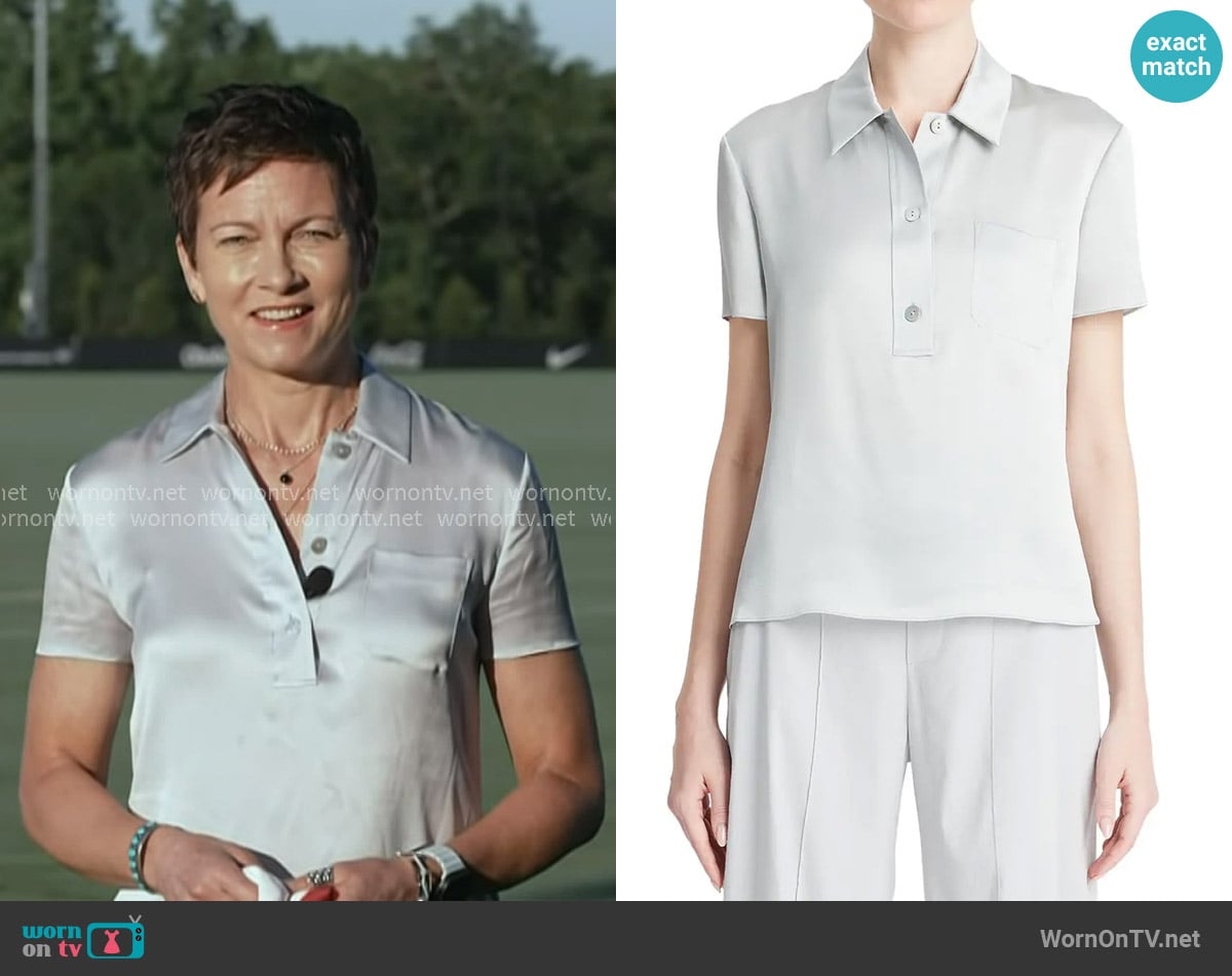 Vince Silk Satin Polo worn by Stephanie Gosk on Today