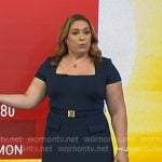 Violeta's navy square neck belted mini dress on NBC News Daily
