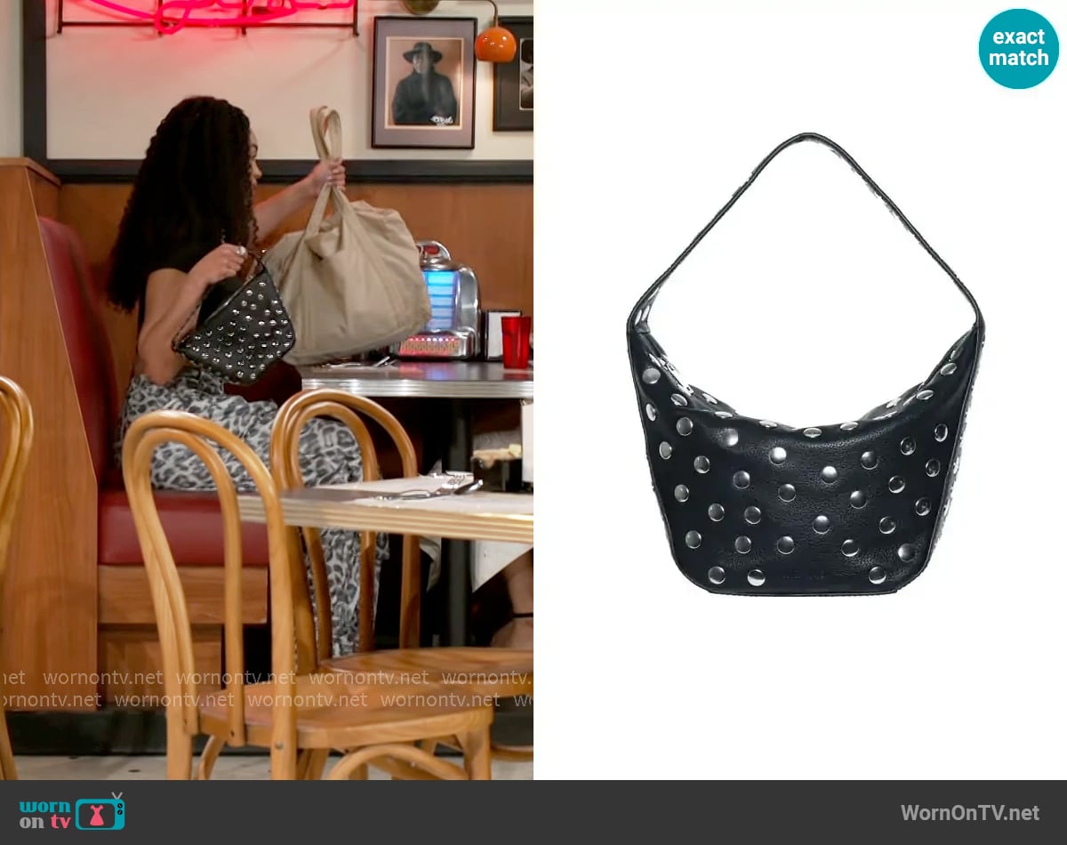 Walter Baker Hendrix Stud Leather Shoulder Bag worn by Chelsea Hamilton (RhonniRose Mantilla) on Beyond the Gates