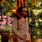 Whoopi's polka dot print smocked top on The View
