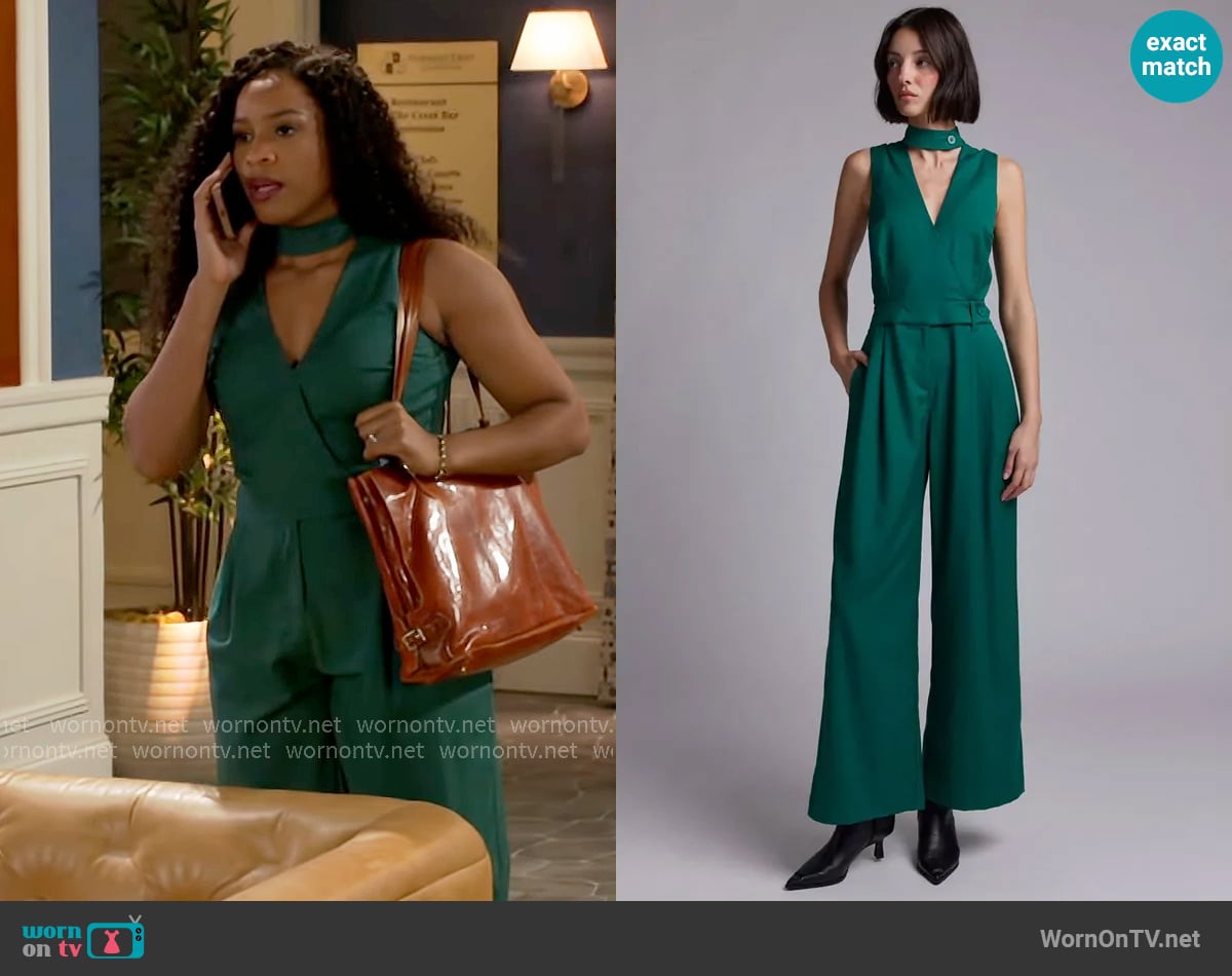 Wildfang Empower High Waisted V-Neck Jumpsuit worn by Naomi Hamilton Hawthorne (Arielle Prepetit) on Beyond the Gates