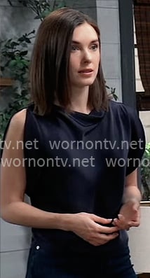 Willow’s navy top on General Hospital