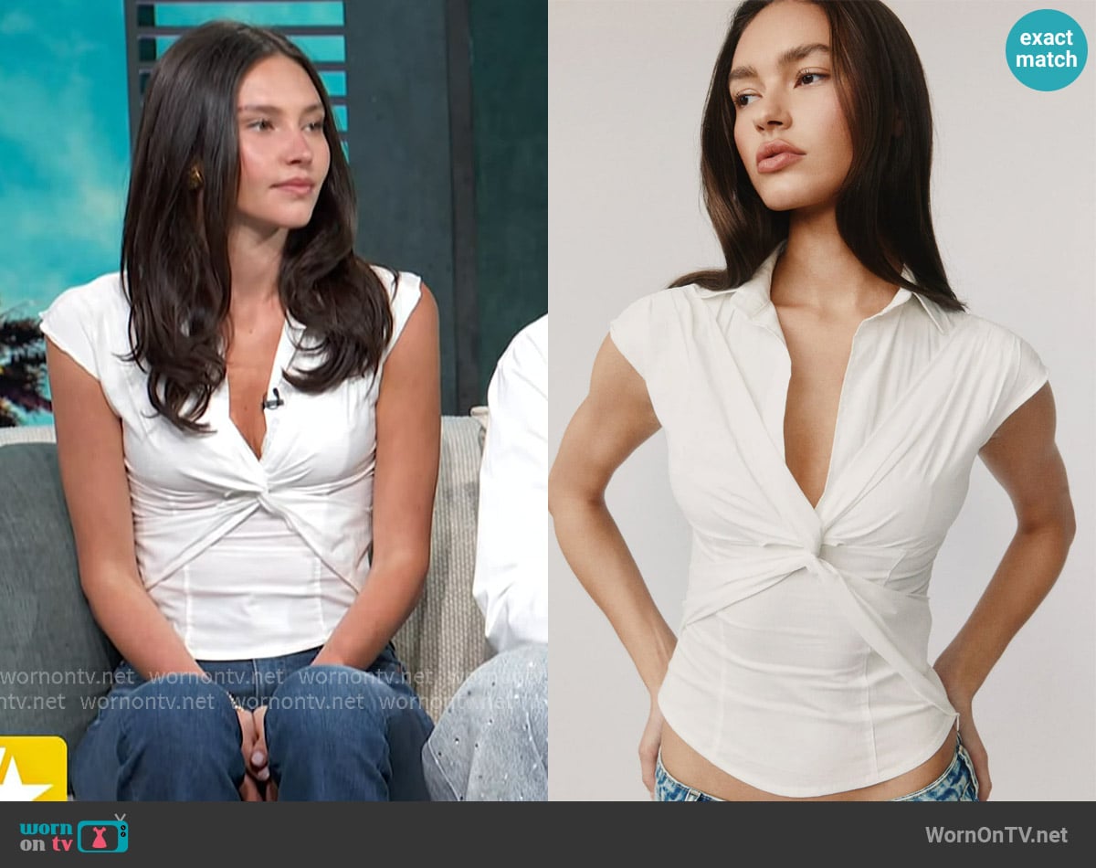 With Jean Reid Top worn by Alexie Olivo on Access Hollywood