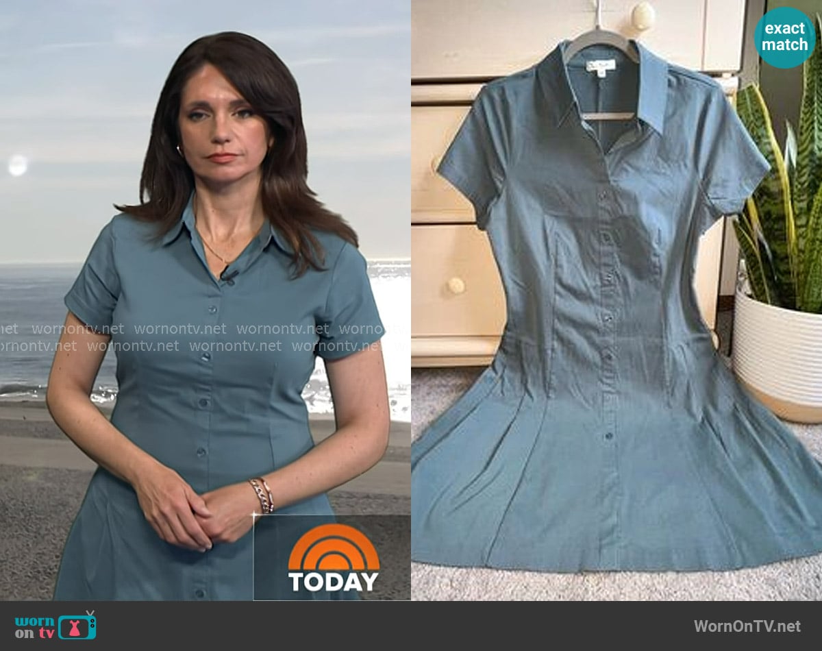 Witney Port Button-down Mini Dress worn by Maria Larosa on Today