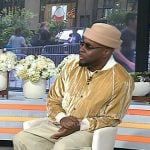 Wyclef Jean’s beige velvet jacket and hat on Today