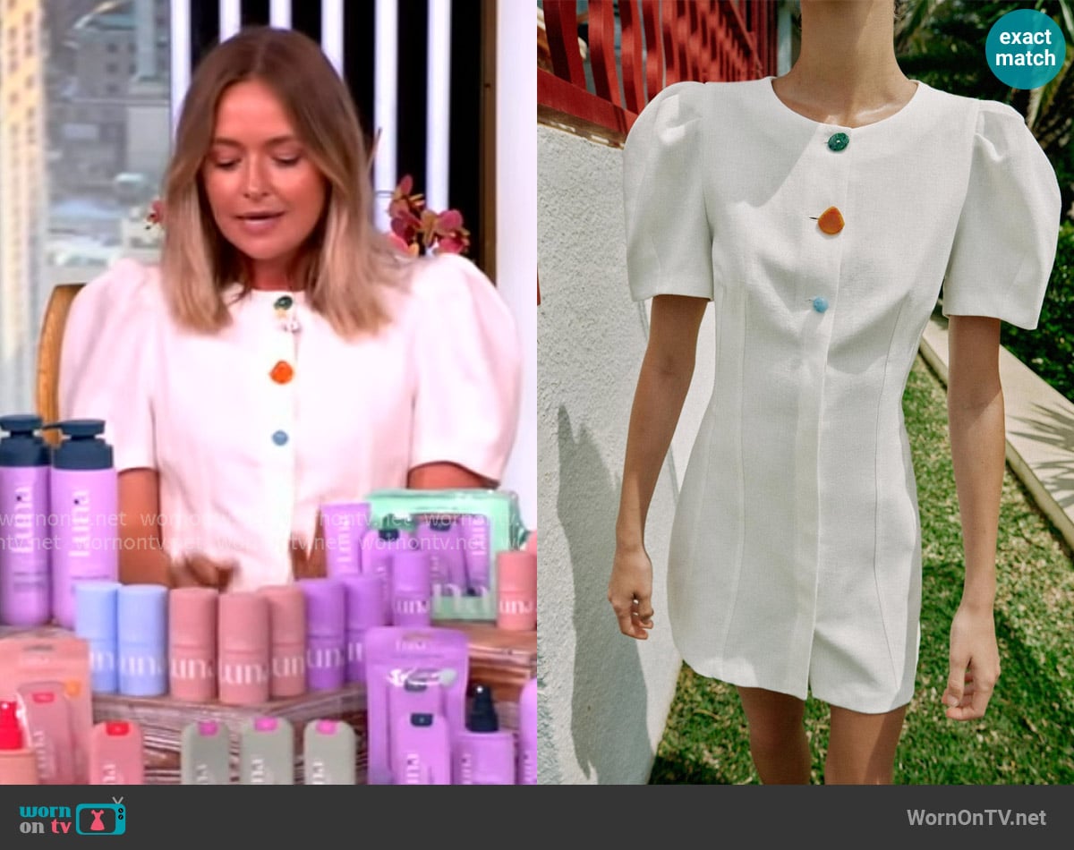Katy Cottam’s white puff sleeve dress on The View