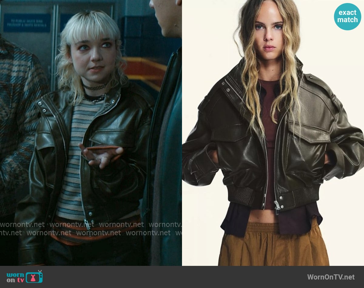 Zara Faux Leather Crop Jacket worn by Jules Logan (Julia Sarah Stone) on Off Campus