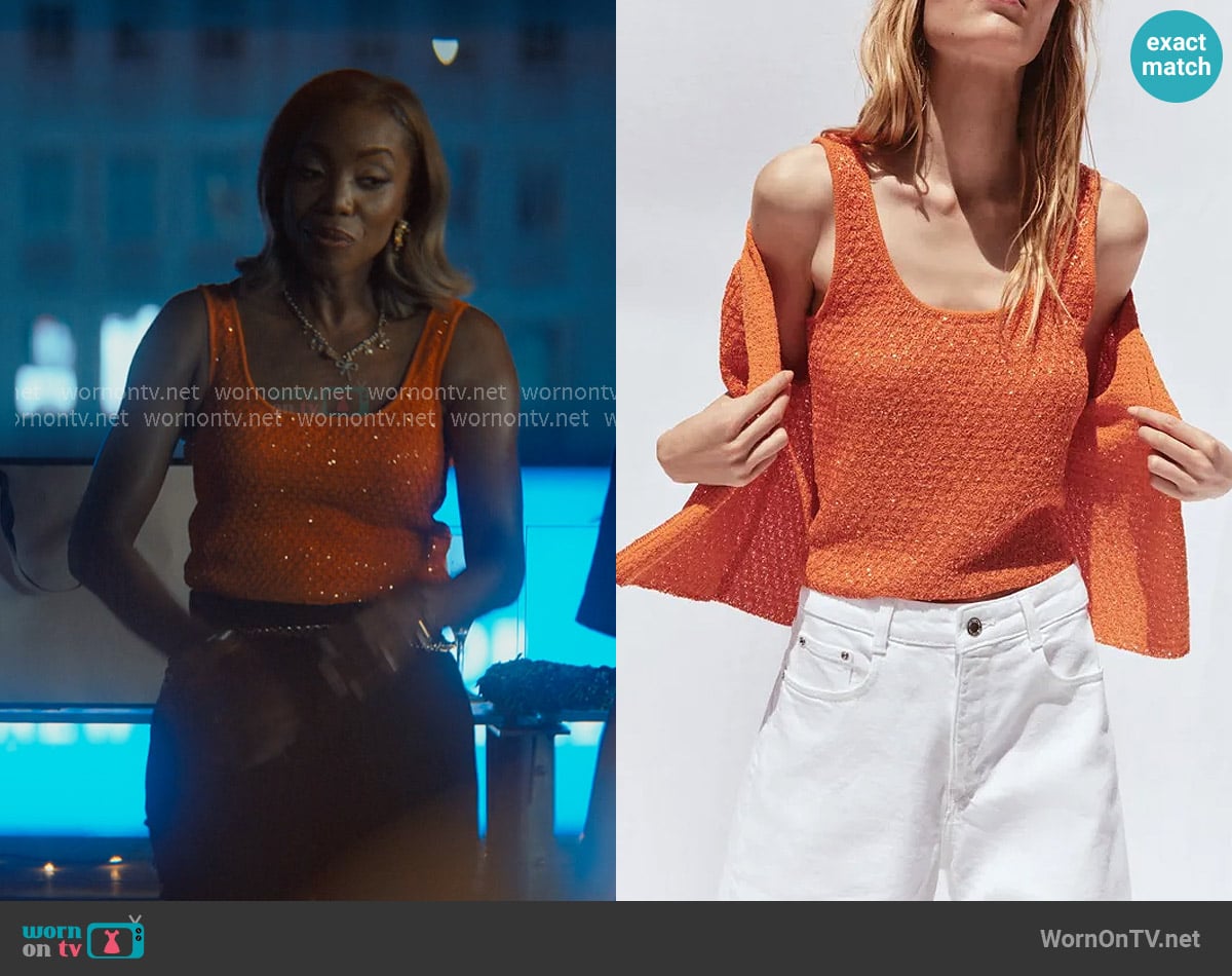 Zara Knit Top worn by Helen Decatur (Heather Headley) on Sweet Magnolias