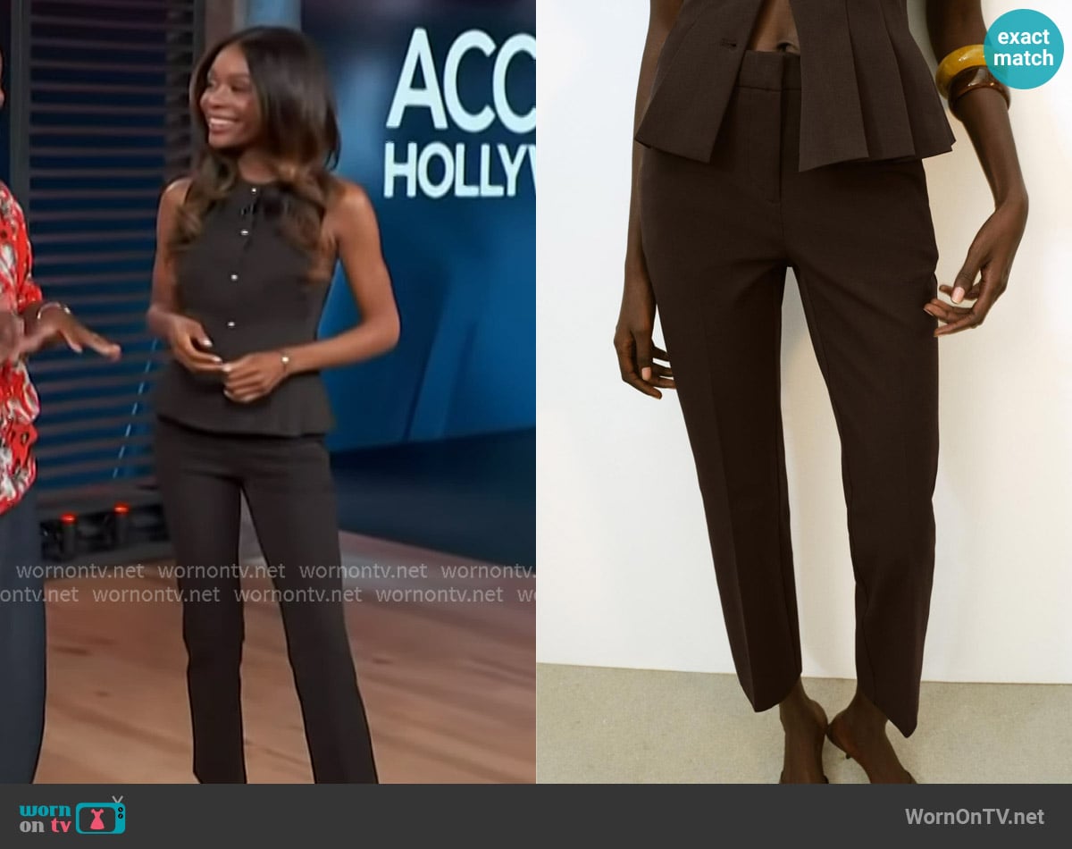 Zara Mini Flare Pants worn by Zuri Hall on Access Hollywood