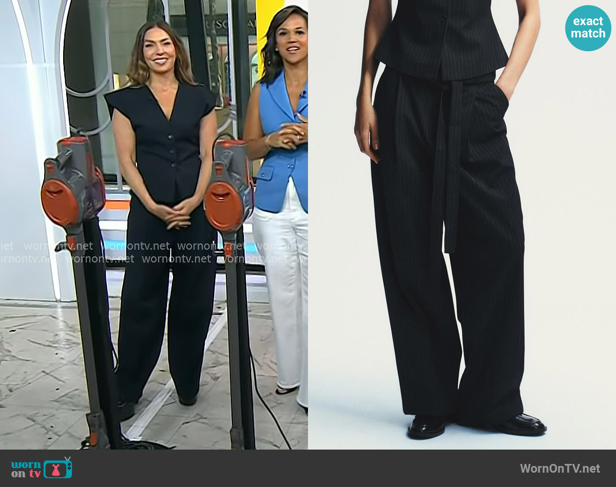 Zara Pleated Belted Pants worn by Melissa Garcia on Today