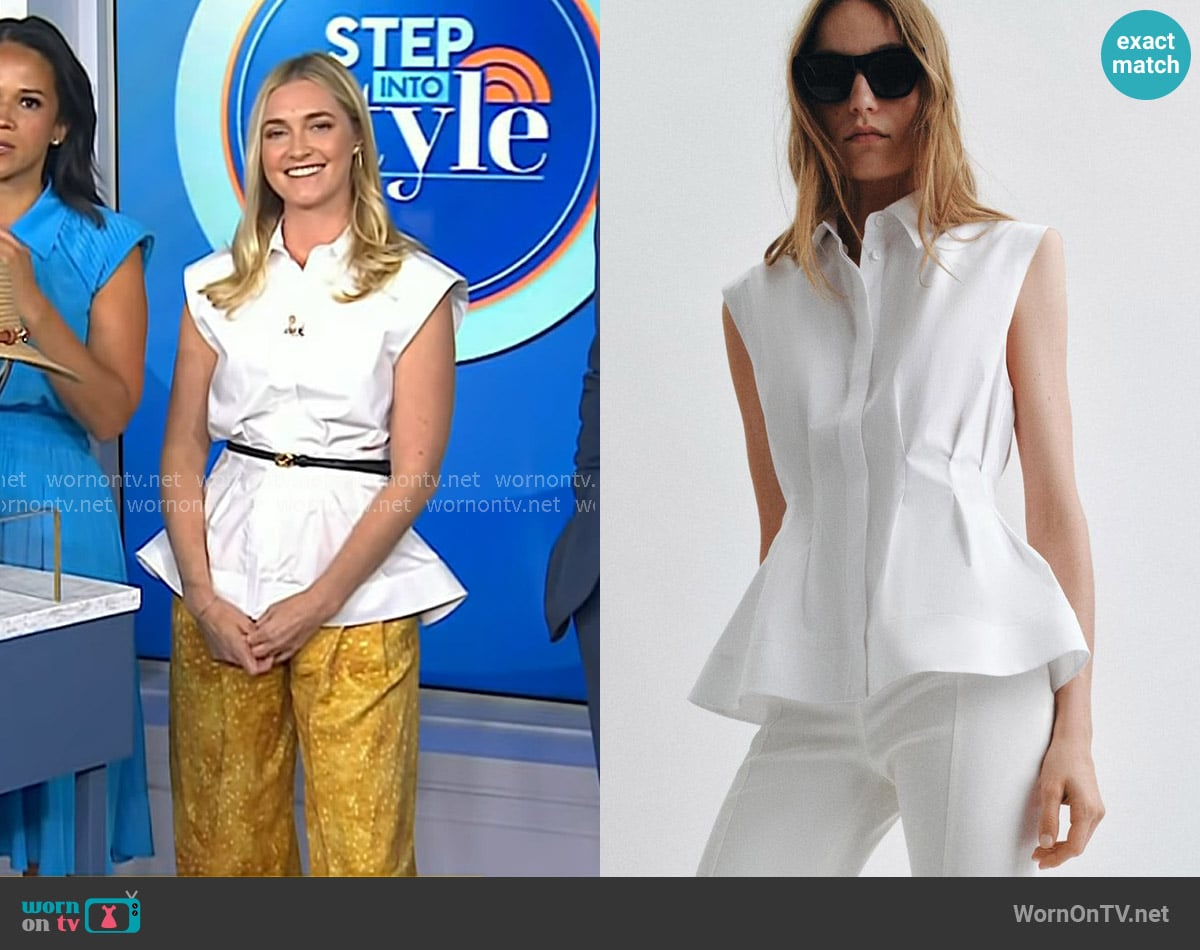 Jasmine Snow’s white peplum shirt on Today Jasmine Snow’s white peplum shirt on Today